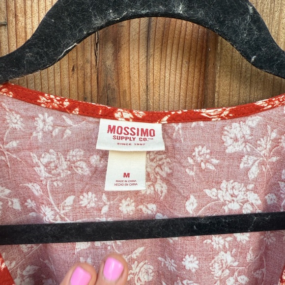 Mossimo Supply Co. Red Floral Wrap Mini Dress - Picture 3 of 4